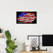 US-Flagge in Feathers Print Poster (Heimbüro)