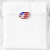 US-Flagge in Feathers Runder Aufkleber (Tasche)