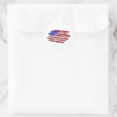 US-Flagge in Feathers Runder Aufkleber (Tasche)
