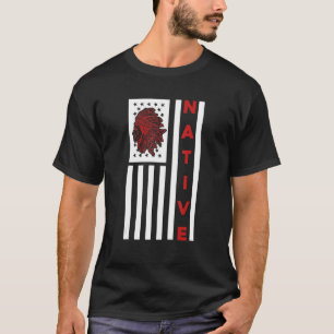 US-Flagge Indianerblut als Indianerstäbchen T-Shirt
