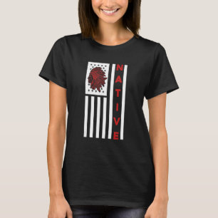 US-Flagge Indianerblut als Indianerstäbchen T-Shirt