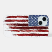 US-Flagge iPhone 15 Hülle (Rückseite (Horizontal))