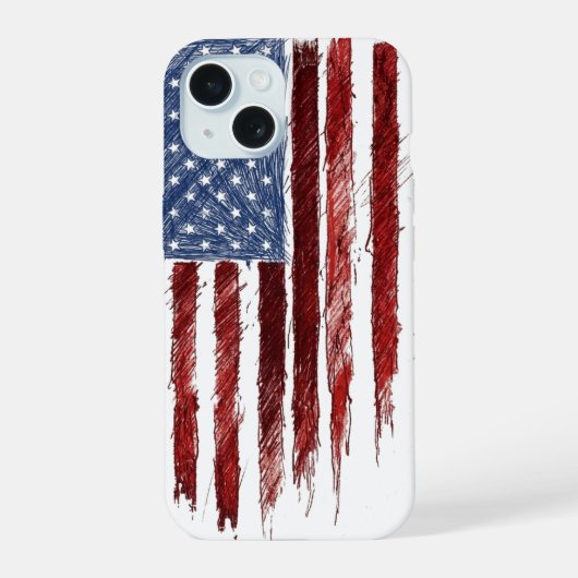 US-Flagge iPhone 15 Hülle (Rückseite)