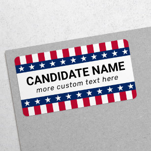 US Flagge jeder Kandidat für eine politische Kampa Adressaufkleber