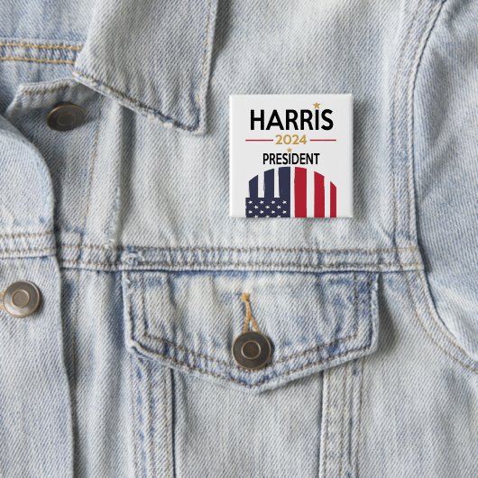 US Flagge Kamala Harris für den Präsidenten 2024 Button (Beispiel)