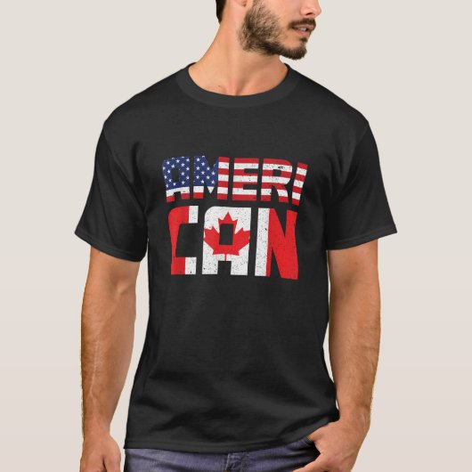 US-Flagge Kanadischer amerikanischer Stolz Kanadis T-Shirt (Vorderseite)