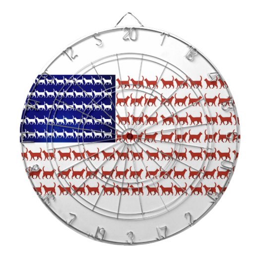 US-Flagge Katzen rot weiß und blau Dartscheibe (vorne)