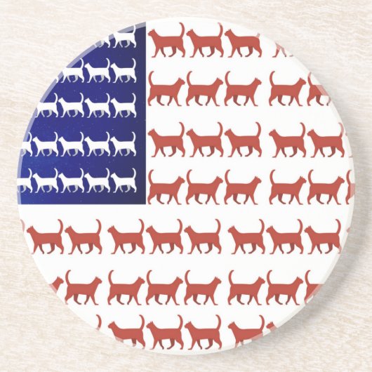 US-Flagge Katzen rot weiß und blau Getränkeuntersetzer (Vorne)