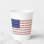 US-Flagge Katzen rot weiß und blau Pappbecher (Vorderseite)