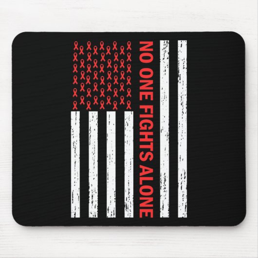 US-Flagge Keine Karosseriekämpfe allein Red Ribbon Mousepad (Vorne)