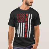 US-Flagge Keine Karosseriekämpfe allein Red Ribbon T-Shirt (Vorderseite)