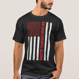 US-Flagge Keine Karosseriekämpfe allein Red Ribbon T-Shirt