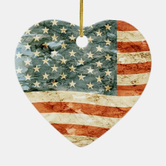 US Flagge Keramik Ornament (Hinten)