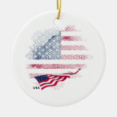 US-Flagge Keramik Ornament (Vorne)