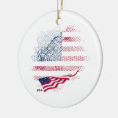 US-Flagge Keramik Ornament (Links)