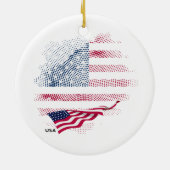 US-Flagge Keramik Ornament (Hinten)