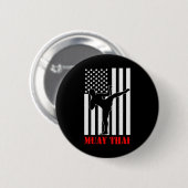 Us Flagge Kickboxen Martial Arts Kämpfer Muay Thai Button (Vorne & Hinten)