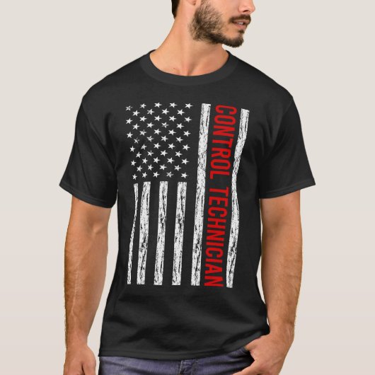 US-Flagge - Kontrolle Techniker T-Shirt (Vorderseite)