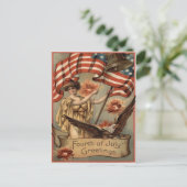 US-Flagge Lady Liberty Feuerwerk Knallkörper Postkarte (Stehend Vorderseite)