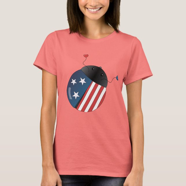 US Flagge Ladybug T-Shirt (Vorderseite)
