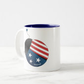 US Flagge Ladybug Zweifarbige Tasse (Vorderseite Links)