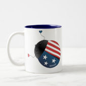 US Flagge Ladybug Zweifarbige Tasse (Links)