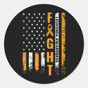 US-Flagge Leukämie Bewusstsein Krebs Überlebende G Runder Aufkleber