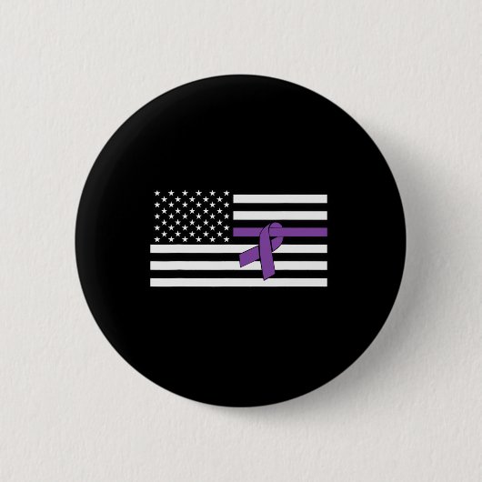 US-Flagge Lila Bauchspeicheldrüsenkrebs-Bewusstsei Button (Vorderseite)