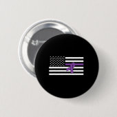 US-Flagge Lila Bauchspeicheldrüsenkrebs-Bewusstsei Button (Vorne & Hinten)