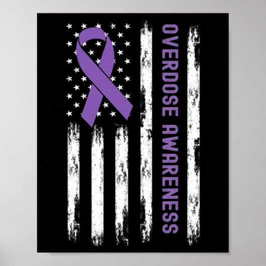 US-Flagge Lila Multifunktionsleisten-Überdosierung Poster (Vorne)