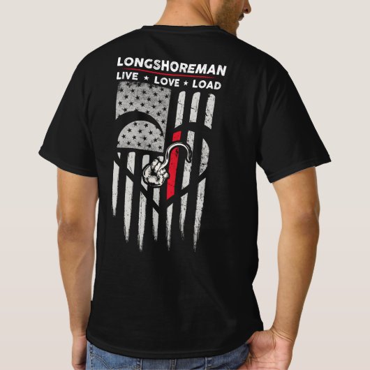 US-Flagge Longshoreman Decal T-Shirt (Rückseite)