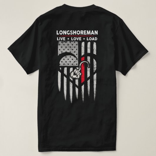 US-Flagge Longshoreman Decal T-Shirt (Design Rückseite)