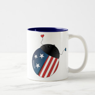 US Flagge-Marienkäfer Zweifarbige Tasse