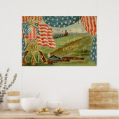 US-Flagge - Medaille der Zivilen Gewerkschaft des Poster (Küche)