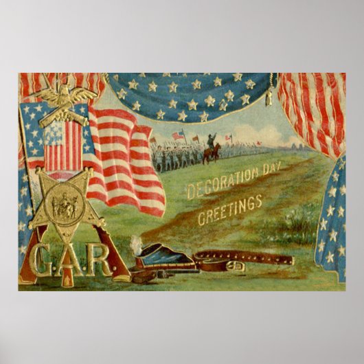 US-Flagge - Medaille der Zivilen Gewerkschaft des Poster (Vorne)