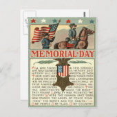 US-Flagge Medaille März Gewerkschaft Soldier Caval Postkarte (Vorne/Hinten)