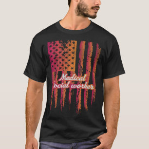 US-Flagge Medizinischer Sozialarbeiter T-Shirt