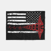 US-Flagge Medizinisches Symbol Black Patriotic Cad Fleecedecke (Vorderseite (Horizontal))