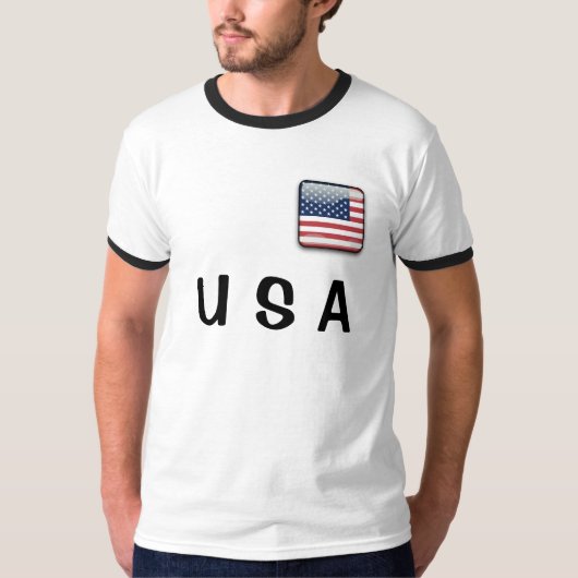 US-Flagge Men's Basic Ringer T - Shirt (Vorderseite)