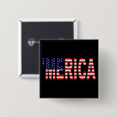 US-Flagge 'MERICA Knopf-Button Button (Vorne & Hinten)