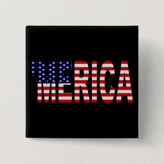 US-Flagge 'MERICA Knopf-Button Button (Vorderseite)