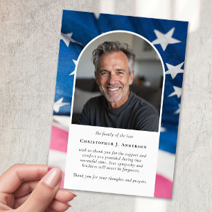 US-Flagge Militärisches Patriotisches Beileid Foto Dankeskarte