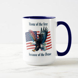 "US-Flagge mit Adler" Anpassbar  Tasse