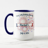 "US-Flagge mit Adler" Anpassbar  Tasse (Links)
