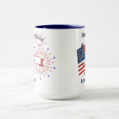 "US-Flagge mit Adler" Anpassbar  Tasse (Zentrum)