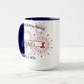 "US-Flagge mit Adler" Anpassbar  Tasse (Vorderseite Links)