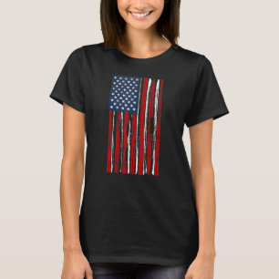 US-Flagge mit Amerika als Rote Streifen 4. Juli In T-Shirt