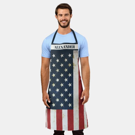US-Flagge mit Distressed-Effekt Schürze (Getragen)