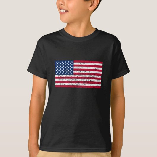 US-Flagge mit Distressed-Effekt T-Shirt (Vorderseite)