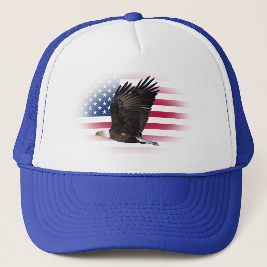 US-Flagge mit Eagle-Fernlastfahrer-Hut Truckerkappe (Vorderseite)